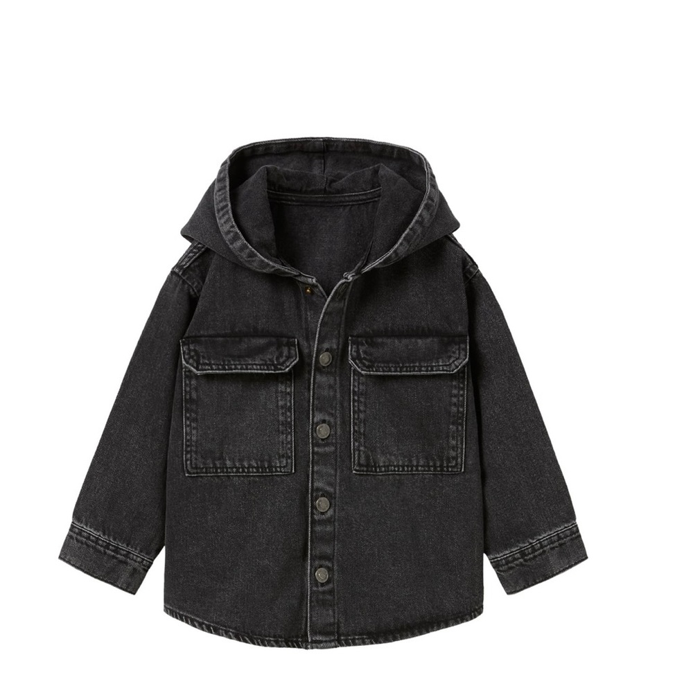 Zara baby hooded denim over shirt